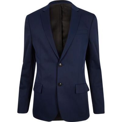 Blue slim suit jacket